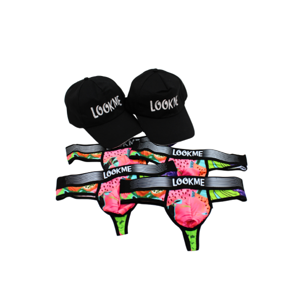 Pack 4 Strings Homme LM2402-57SWE LOOKME + 2 Casquettes Offertes